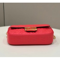 Fendi Baguette Chain Midi Bag In Red Nappa Leather FBS24007