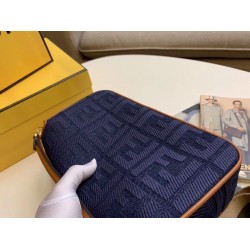 Fendi Baguette Medium Bag In Blue Denim FBS24014