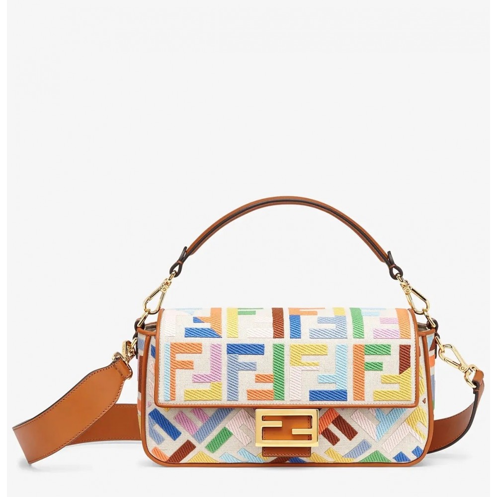 Fendi Baguette Medium Bag In Multicolour Canvas FBS24018