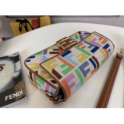 Fendi Baguette Medium Bag In Multicolour Canvas FBS24018