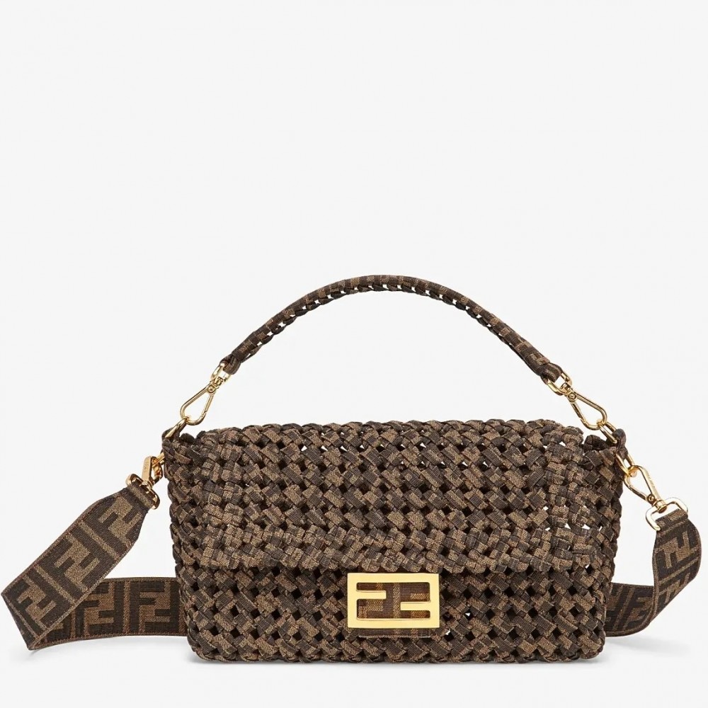 Fendi Baguette Medium Bag In Woven Strips FBS24021