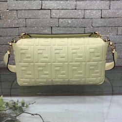 Fendi Beige FF Motif Large Baguette Bag FBS24024