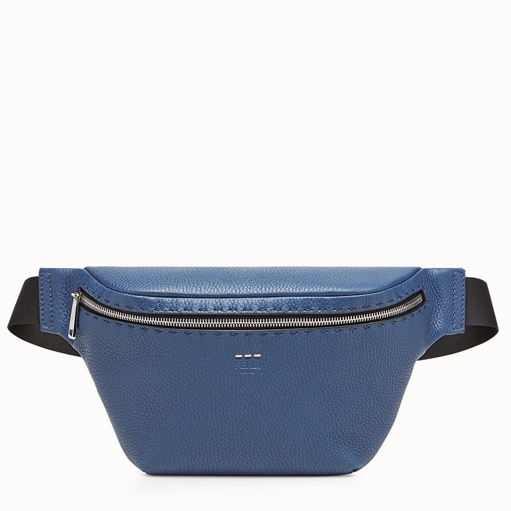 Fendi Belt Bag In Blue Romano Leather FBS24030