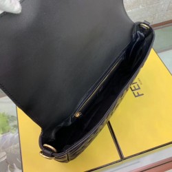 Fendi Black FF Motif Large Baguette Bag FBS24042