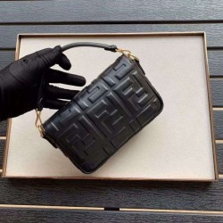 Fendi Black FF Motif Mini Baguette Bag FBS24044