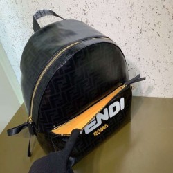 Fendi Black Glazed Fabric Large Backpack FBS24046