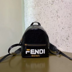 Fendi Black Glazed Fabric Mini Backpack FBS24047