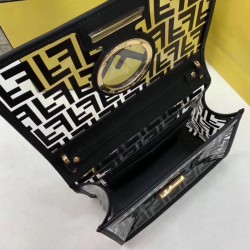 Fendi Black Kan I F Bag In Transparent PU FBS24049