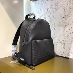 Fendi Black Large Logo-embossed Leather Backpack FBS24055