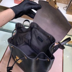 Fendi Black Leather Logo Backpack FBS24058