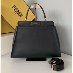 Fendi Black Peekaboo Medium Bag With Bag Bugs Eyes FBS24067