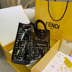 Fendi Black Small PU Runaway Shopper Bag FBS24075