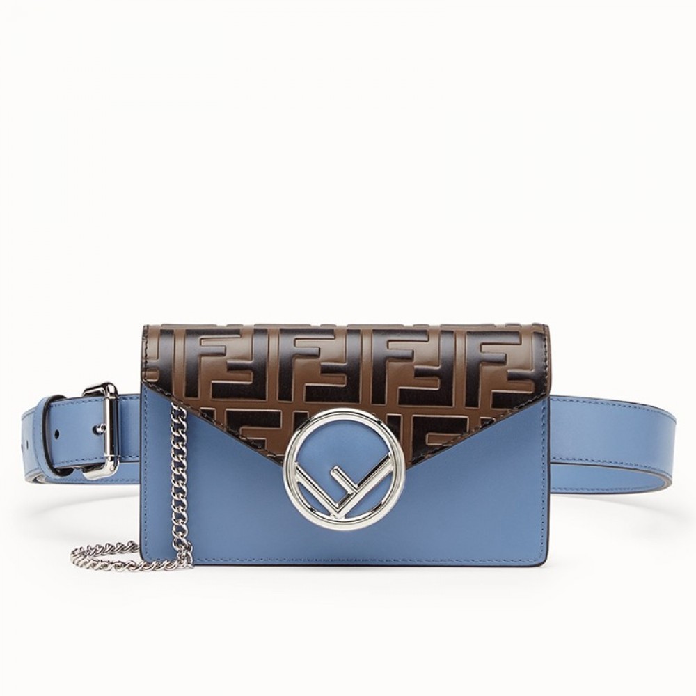 Fendi Blue Kan I F Belt Bag With FF Motif FBS24076