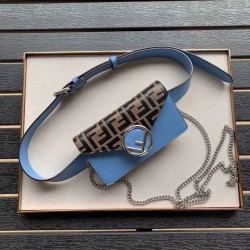 Fendi Blue Kan I F Belt Bag With FF Motif FBS24076