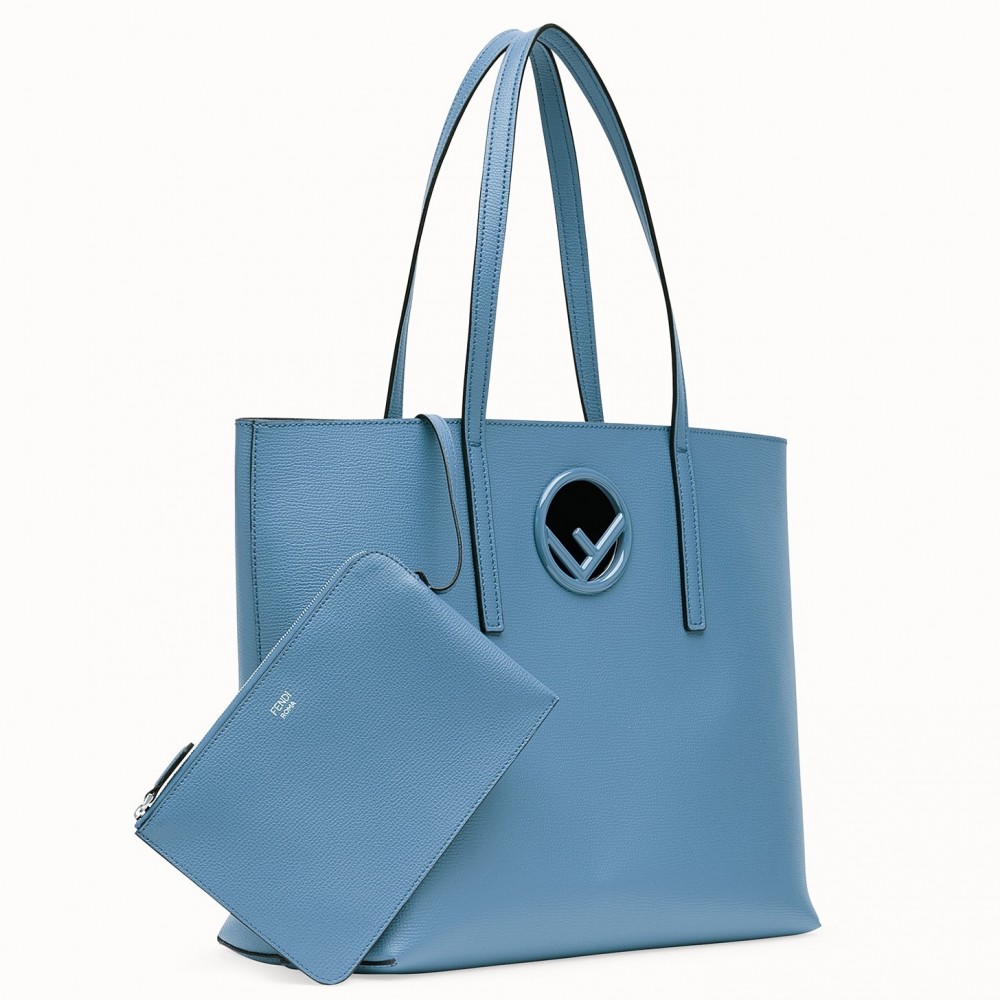 Fendi Blue Leather Logo Shopper Bag FBS24078