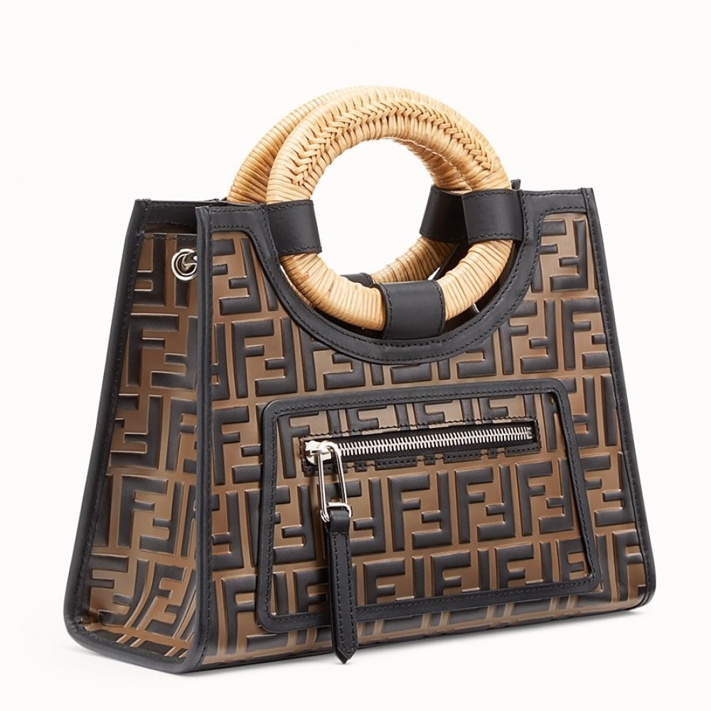 Fendi Brown FF Logo Runaway Shopper Bag FBS24082