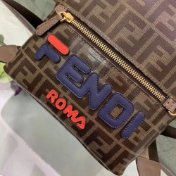 Fendi Brown Glazed Fabric Mini Backpack FBS24085