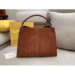 Fendi Brown Peekaboo X Lite Large Suede Bag FBS24088