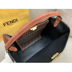 Fendi Brown Peekaboo X Lite Large Suede Bag FBS24088