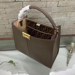 Fendi Brown Peekaboo X Lite Regular Bag FBS24089