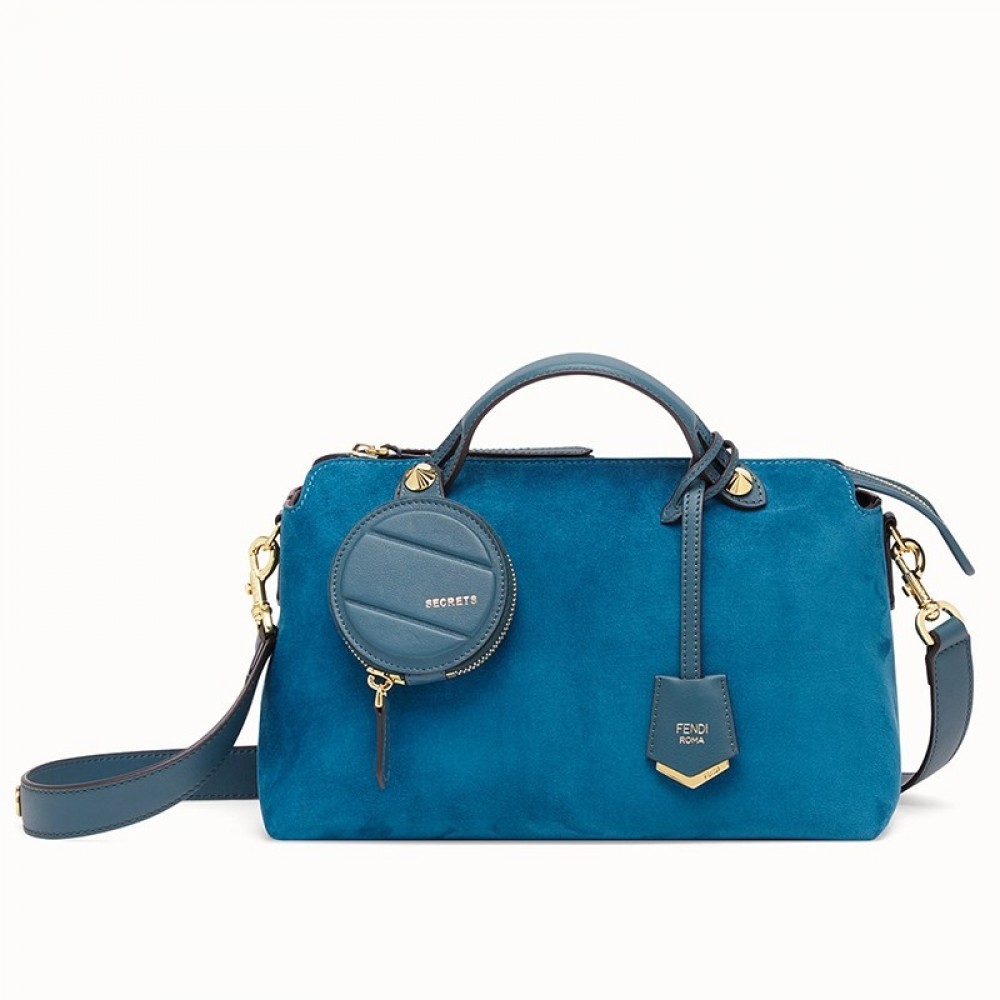 Fendi By The Way Medium Bag In Blue Suede FBS24092