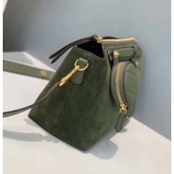 Fendi By The Way Medium Bag In Green Suede FBS24099