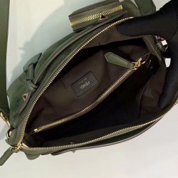 Fendi By The Way Medium Bag In Green Suede FBS24099