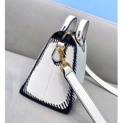 Fendi By The Way Medium Bag In White Printed Leather FBS24100