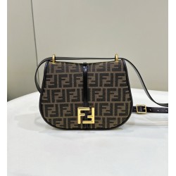 Fendi C'mon Medium Bag in FF Jacquard Fabric and Leather FBS24104