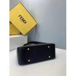 Fendi FF Tote Small Bag In Black Calfskin FBS24128