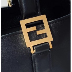 Fendi FF Tote Small Bag In Black Calfskin FBS24128