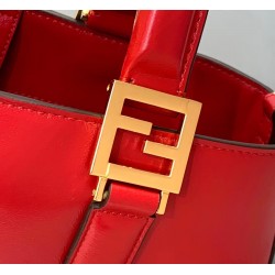 Fendi FF Tote Small Bag In Red Calfskin FBS24130