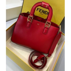 Fendi FF Tote Small Bag In Red Calfskin FBS24130