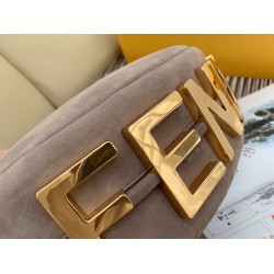 Fendi Fendigraphy Small Hobo Bag In Beige Suede Leather FBS24117