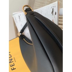 Fendi Fendigraphy Small Hobo Bag In Black Leather FBS24115