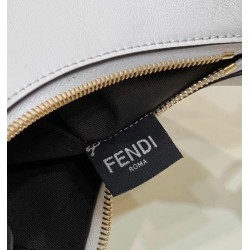 Fendi Fendigraphy Small Hobo Bag In White Leather FBS24123