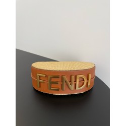 Fendi Fendigraphy Small Hobo Bag in Natural Raffia FBS24120