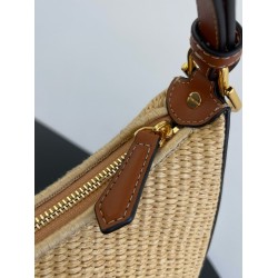 Fendi Fendigraphy Small Hobo Bag in Natural Raffia FBS24120