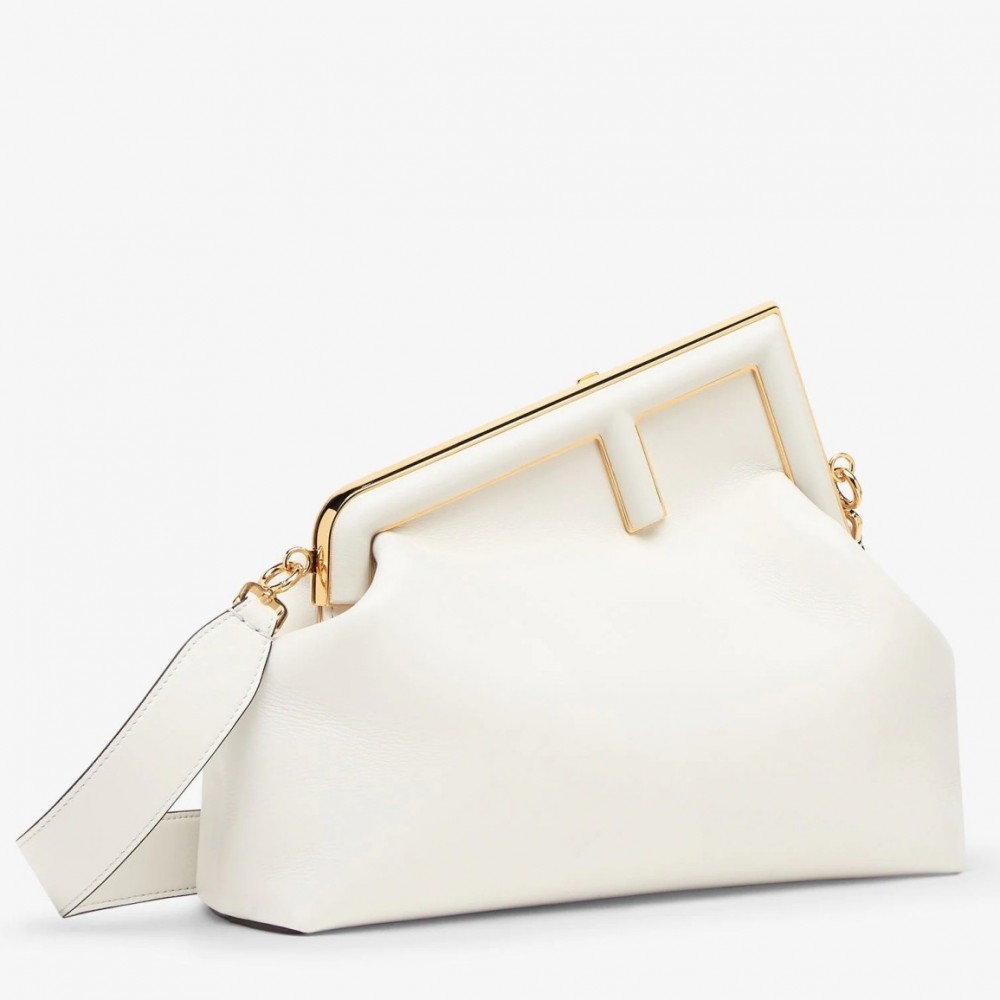 Fendi First Medium Bag In White Nappa Leather FBS24134