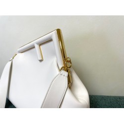 Fendi First Medium Bag In White Nappa Leather FBS24134