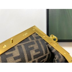 Fendi First Small Bag In Black Nappa Leather with Python F FBS24147