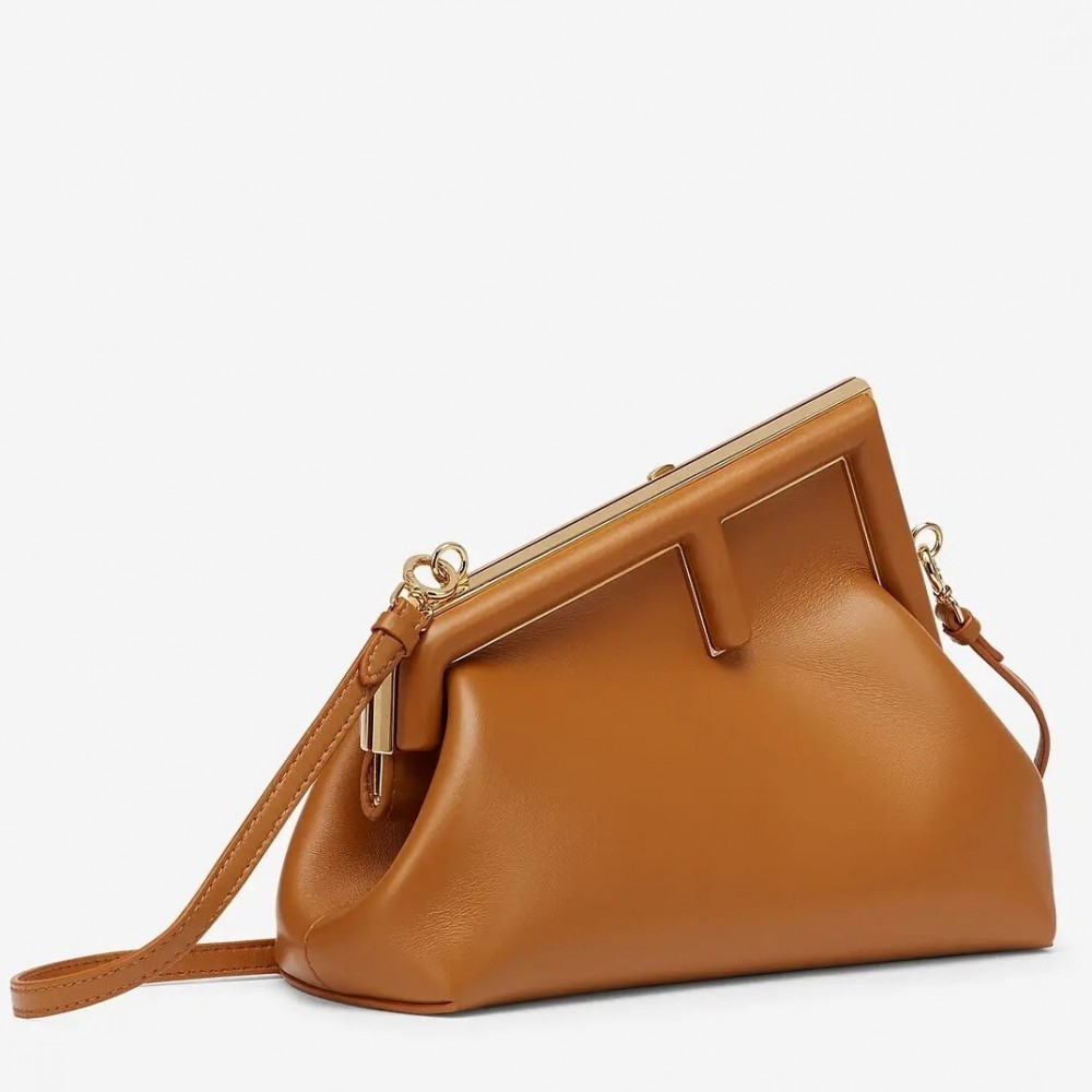 Fendi First Small Bag In Brown Nappa Leather FBS24149