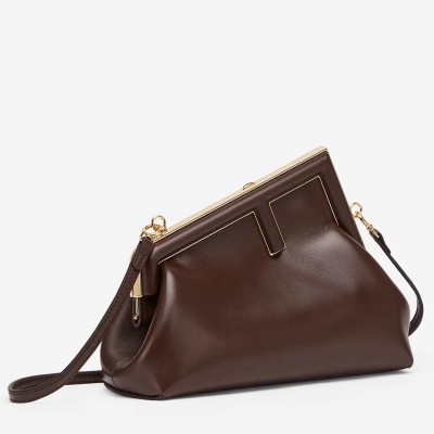 Fendi First Small Bag In Chocolate Nappa Leather FBS24143