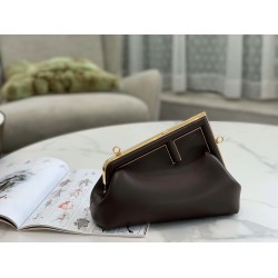 Fendi First Small Bag In Chocolate Nappa Leather FBS24143