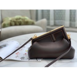 Fendi First Small Bag In Chocolate Nappa Leather FBS24143