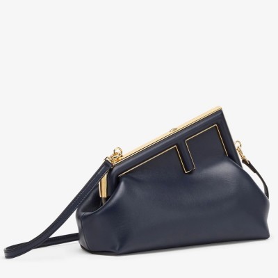 Fendi First Small Bag In Dark Blue Nappa Leather FBS24145