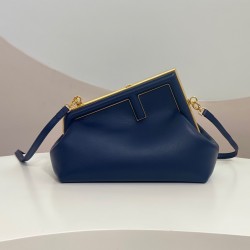 Fendi First Small Bag In Dark Blue Nappa Leather FBS24145