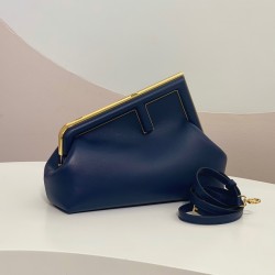 Fendi First Small Bag In Dark Blue Nappa Leather FBS24145