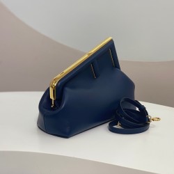 Fendi First Small Bag In Dark Blue Nappa Leather FBS24145