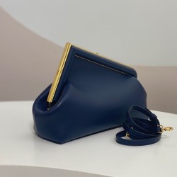 Fendi First Small Bag In Dark Blue Nappa Leather FBS24145